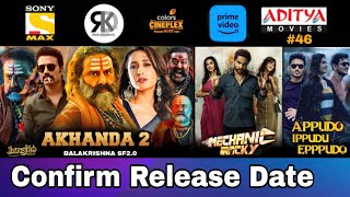 2 Upcoming New South Hindi Dubbed Movies  Confirm Release Date  Akhanda Mechanic Rocky  46 [upl. by Emarej]