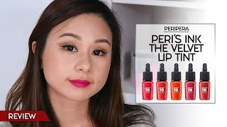 Peripera  Peri’s Ink the Velvet Lip Tint – Review Swatches and First Impression [upl. by Gnuj532]