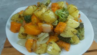 Its so delicious that I make it almost every day Roasted Vegetables Recipe Happycall Double Pan [upl. by Yelik]