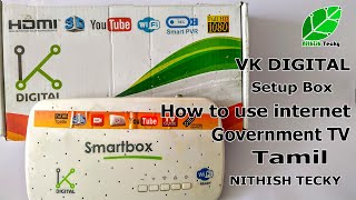 How to use internet in Government TV  VK Digital Setup Box  NITHISH TECKY [upl. by Mikol]