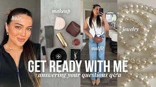 GRWM skincare makeup hair outfit  answering your questionsget to know me💕 [upl. by Gibeon]