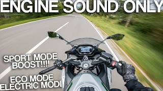 first ever HYBRID MOTORCYCLE in action Kawasaki Ninja 7 Hybrid sound amp riding experience [upl. by Doralynn167]