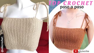 Crop Top Tutorial Easy Crochet Blusa en Todas las tallas 💟 [upl. by Addiel]