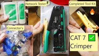 XIKKART RJ45 Crimping Tool Kit Passthrough Cat7 Cat6A Cat6 Cat5E Cat5 1 Network Tester 1089 [upl. by Hollah315]