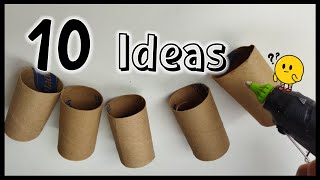 10 GENIALES IDEAS CON TUBOS DE PAPEL  Manualidades con rollos de papel  Crafts with paper tubes [upl. by Rudman]