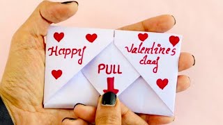 The easiest way to make a Origami Valentines Day Card in 5 minutes Valentine Cards Handmade Easy [upl. by Estrin]