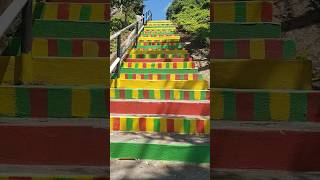 Stairway painted with Grenada National colors red gold and green 🇬🇩 [upl. by Ynohtona]