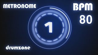 드럼존 메트로놈  80 BPM  Metronome  Click amp Voice  1 hour [upl. by Elylrac]