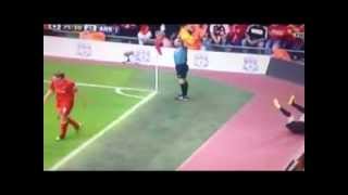 Steven Gerrard slide tackles Vermaelen [upl. by Ayotl148]