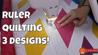 How to Quilt Three Easy Designs with Ruler Quilting on a Longarm [upl. by Aeirdna]