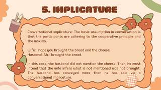 quot COOPERATION AND IMPLICATUREquot Semantics and Pragmatics presentation [upl. by Amehsyt]