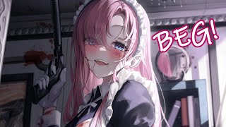 Nightcore  BEG Lyrics [upl. by Hebe]