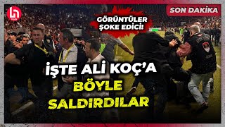 SON DAKİKA Göztepenin bir yöneticisi sahadan çıkmaya çalışan Ali Koç’a saldırdı [upl. by Katzman957]