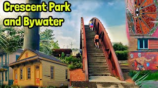 Crescent Park and Bywater New Orleans 4K Walk  Free Tours by Foot [upl. by Oj]