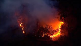 FDNY battles brush fire in Inwood Hill Park Queens and Washington Heights [upl. by Vonni958]