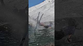 Fails The Girls  Water Slide Challenge Grimentz 06 skiing ski switzerland suisse schweiz [upl. by Wehrle]