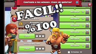 VICTORIA \u00100 FÁCIL evento caos de galletas clash of clans [upl. by Notsruht]