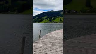 Swiss Schwarzsee 🇨🇭travel swissmountains switzerland nature swissalps beauty lake shorts [upl. by Nibot]