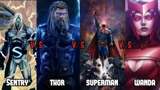 Sentry vs Thor vs Superman vs Wanda  Sentry origin  powers and feats  Is he most powerful supe [upl. by Leahcin]