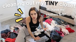 decluttering  cleaning my entire closet i got rid of so much [upl. by Lebyram]