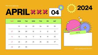 April Calendar 2024  april calendar printable  printable april calendar 📅 Calendar 365 📅 [upl. by Leahcimsemaj]