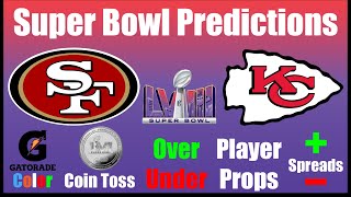 SUPER BOWL PREDICTIONS  Player Props Gatorade Color Coin Toss OverUnder  NFL 2024 [upl. by Lacsap]