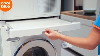 Wasmachine en wasdroger stapelen met tussenstuk [upl. by Matelda]