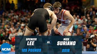 Spencer Lee vs Nick Suriano 2018 NCAA title 125 lbs [upl. by Meekar678]