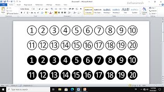 How to Insert Circled Numbers In MS Word [upl. by Standush]