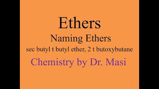 secButyltButyl Ether 2 tButoxy Butane Naming Ethers IUPAC Nomenclature Organic Chemistry [upl. by Sheridan]