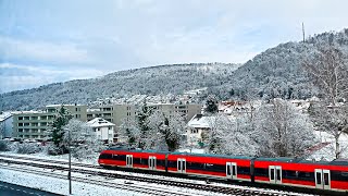 Germany Grenzach near Basel Switzerland  covered by snow street scenery and impressions [upl. by Ande]