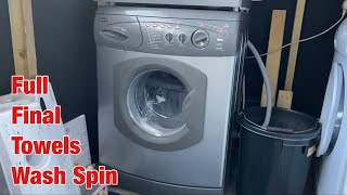 Hotpoint Aquarius WMA58 washing machine  Full colourfast cotton 60 final spin [upl. by Schramke119]