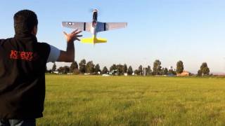 HobbyKing P51D Mustang Flight  Correct CG and Setup  Mini Parkflyer iPhone 4 Edit [upl. by Giacomo]