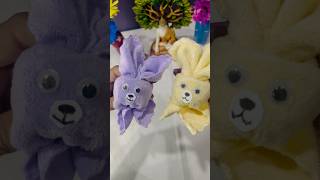 DIY Handmade Rabbits 🐰🐰 Handkerchief ✨ vanshasartandact diy [upl. by Yvan]