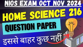 Nios class 10th Home Science 216 most important questions with answers  home science solved paper [upl. by Natalee]