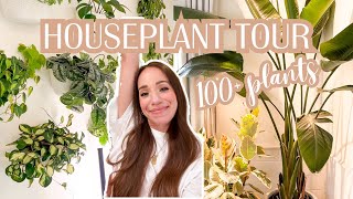 HOUSEPLANT TOUR  my complete 100 collection💚 common  rare plants [upl. by Nnylanna554]