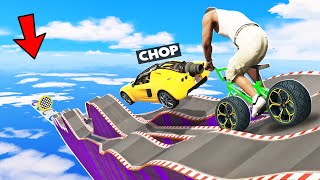 GTA 5 CHOP PERFORMED SUPER MEGA STUNTS IN MEGA RAMP [upl. by Ahseikram]