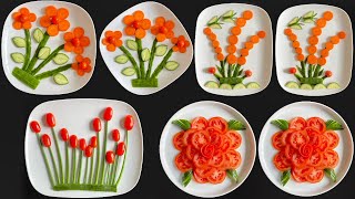 Top 4 Salad Decoration Ideas  Super Salad Decoration Salad curving amp cutting Tricks Vegetable Art [upl. by Enrobyalc]