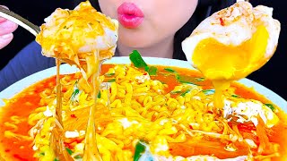 ASMR MUKBANG  Spicy Noodles with Soft Boiled Eggs amp Enoki  Eating Sounds  ASMR Phan [upl. by Mcneil]