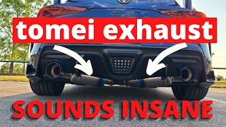 TOMEI EXHAUST A90 Supra [upl. by Ttegdirb]