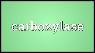 Carboxylase Meaning [upl. by Llecrup]