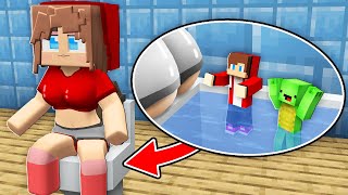 JJ and Mikey HIDE inside JJ Girls TOILET But JJs Girl CAUGHT them in Minecraft  Maizen [upl. by Taddeusz]