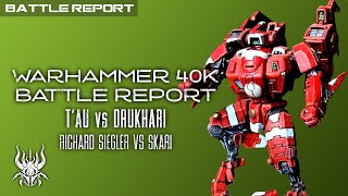 10th Edition Warhammer 40k  Tau vs Drukhari  Battle Report  Skaredcast [upl. by Ketti]