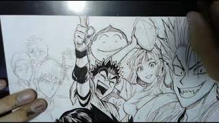 Yusuke Murata Live Drawing Eyeshield 21 113 [upl. by Howlyn]