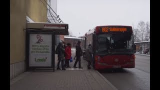 Sweden Stockholm snowy winter ride with bus 802 from Tyresö Centrum to Gullmarsplan [upl. by Holly-Anne502]