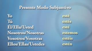 ESTAR Presente del Modo Subjuntivo  Conjugación de Verbos en español [upl. by Neau]