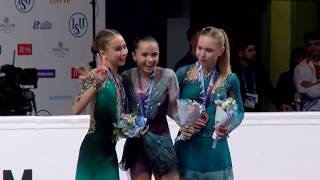 Ladies Victory Ceremony Chelyabinsk 2019  Церемония награждения Камила Валиева Челябинск [upl. by Marijane677]