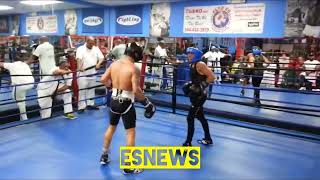 Gervonta Tank Davis Sparring Teofimo Lopez when they were 18 years old EsNews Boxbg [upl. by Aliled]