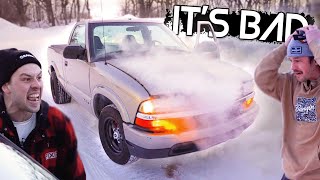 LS Swapped s10 Does Burnouts Until the WORST Happens 2 Step Supra Flames [upl. by Yrome901]