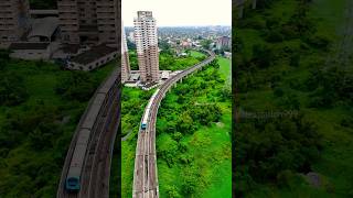 Kochi Metro Helicam View kochi kochishorts kochimetro metro cochin ernakulam [upl. by Ahsinut670]